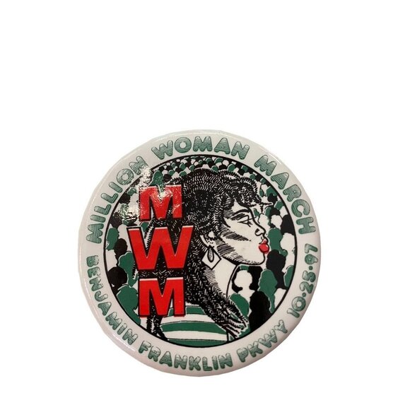 Vintage 1997 MWM Million Woman March Benjamin Franklin Parkway 2.25" Pinback 10- - Picture 1 of 14